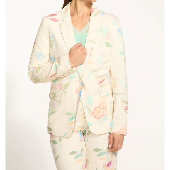 NEW FDJ textured printed blazer in cream